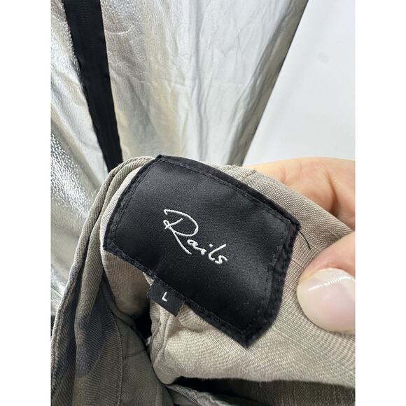 Rails Large Women Maverick Sage Camo Jacket Button Up Linen Blend AB31 - Picture 4 of 10